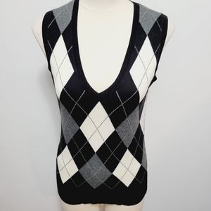 The Limited black argyle sweater vest size small